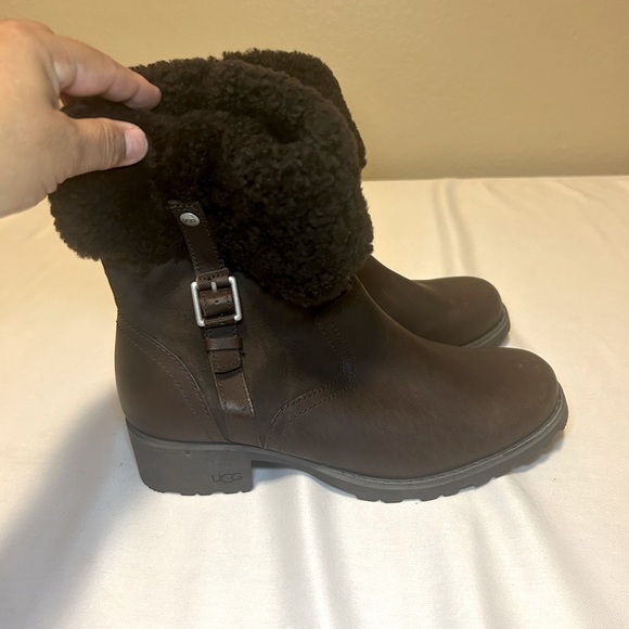 Ugg Australia 1914 Upper Leather Boot Zip Sides Brown Women’s,Size 8.5 - Picture 14 of 16